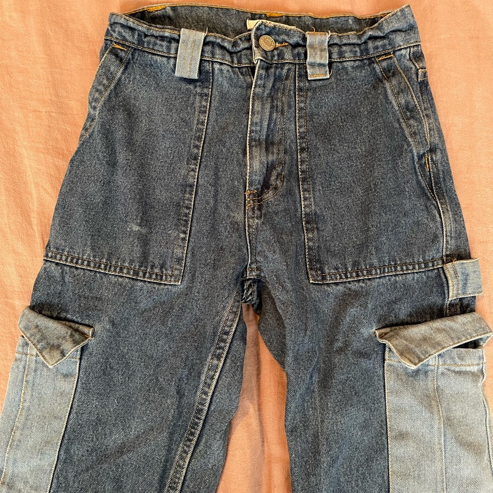 PacSun Blue Cargo Straight Leg Women's Jeans